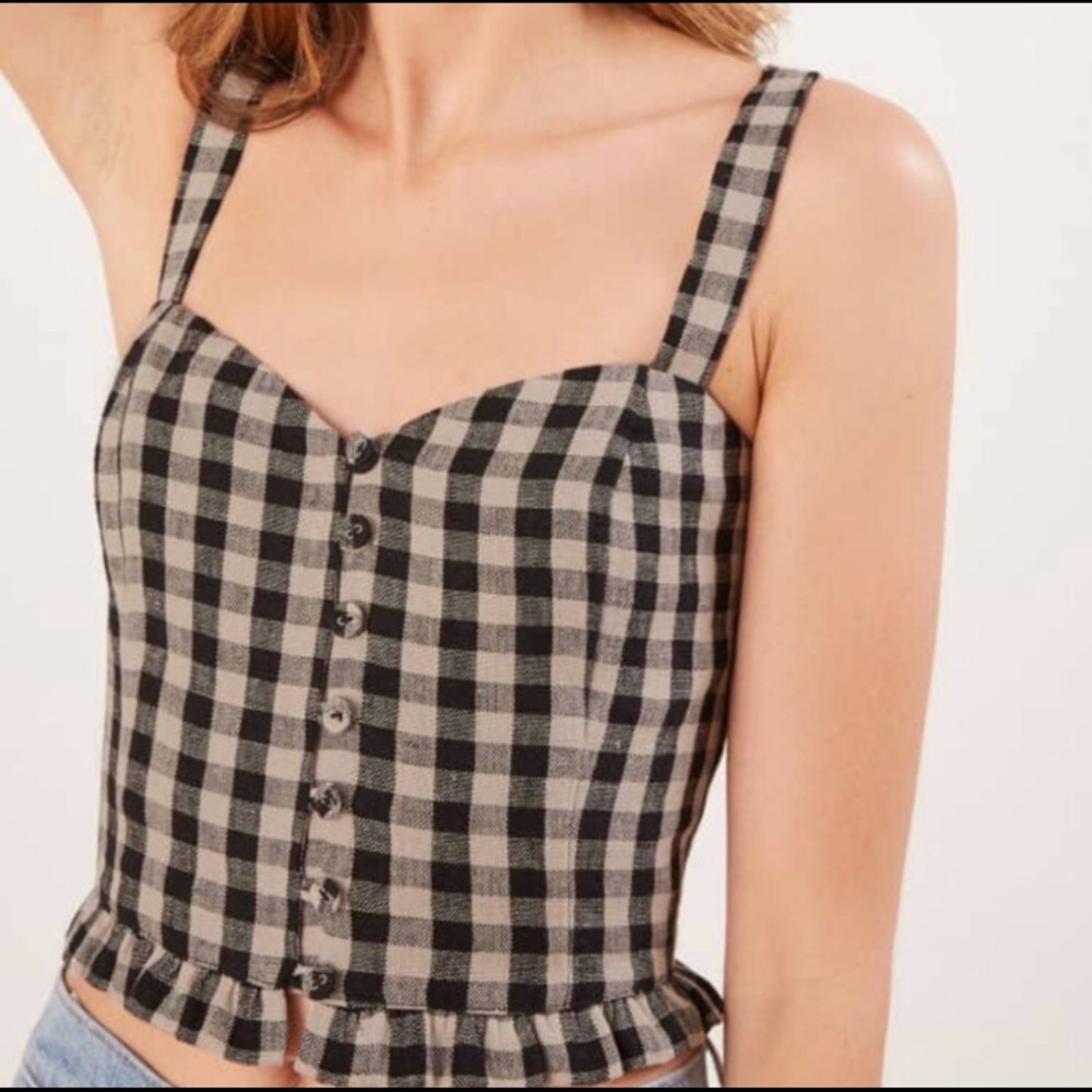 ✨Reformation✨ Mackenzie Gingham Bustier Top